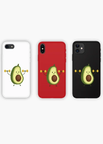 Чехол силиконовый Apple Iphone 11 Авокадо Фитнес (Avocado Fitness) Белый (9230-1394) MobiPrint (219517571)