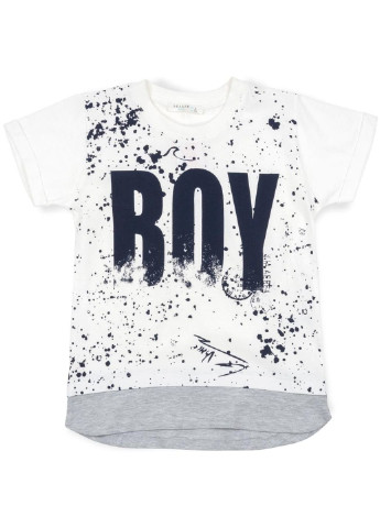 Біла демісезонна футболка дитяча boy (11093-134b-cream) Breeze