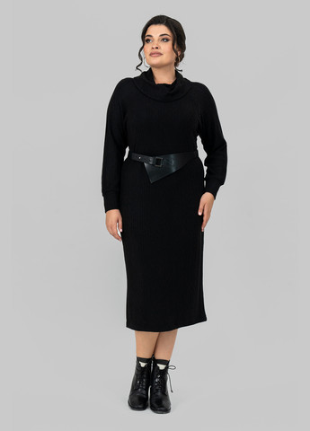 Черное кэжуал платье платье-свитер A'll Posa однотонное