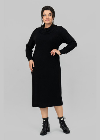 Черное кэжуал платье платье-свитер A'll Posa однотонное
