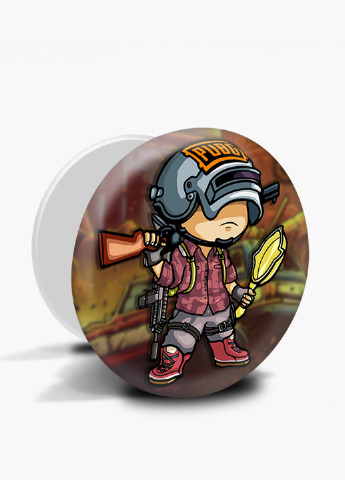 Попсокет (Popsockets) держатель для смартфона Пубг Пабг (Pubg) (8754-1710) Черный MobiPrint (216836512)