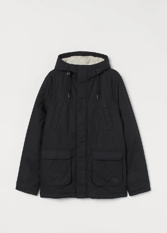 Черная зимняя куртка H&M