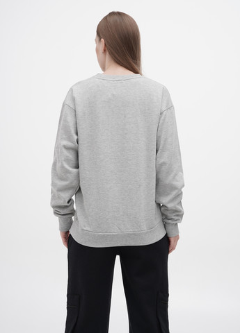 Сірий світшот Boohoo малюнок без декору (289998059)