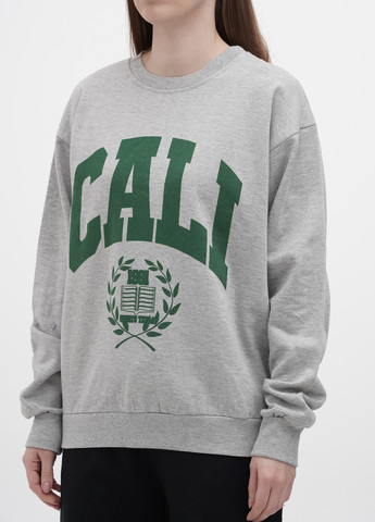 Сірий світшот Boohoo малюнок без декору (289998059)