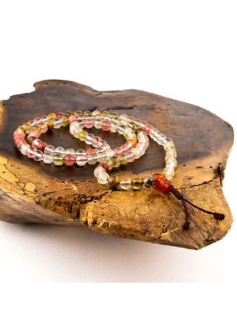 Четки мала из натурального камня Горный хрусталь розовый 108 бусин 6.5 мм Swayambhu ST (255611046)