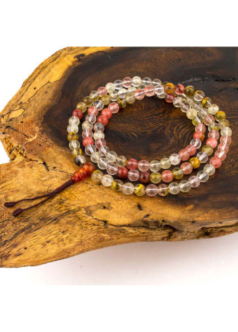 Четки мала из натурального камня Горный хрусталь розовый 108 бусин 6.5 мм Swayambhu ST (255611046)