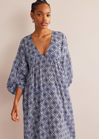 Серое кэжуал платье оверсайз Boden с абстрактным узором