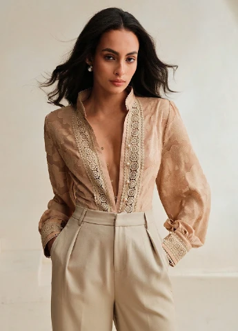 Коричнева блуза SHEIN