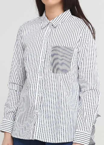 Черно-белая кэжуал рубашка в полоску Patrizia Dini