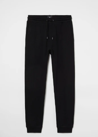 Черные кэжуал демисезонные брюки H&M