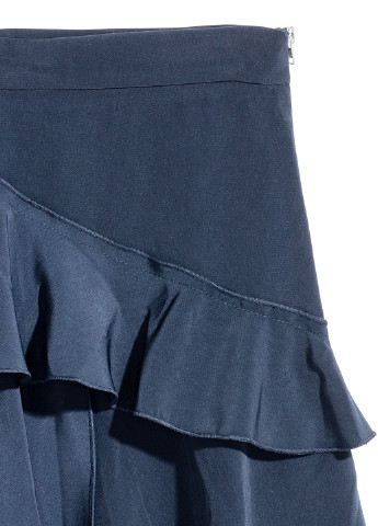 Темно-синяя кэжуал юбка H&M а-силуэта (трапеция)