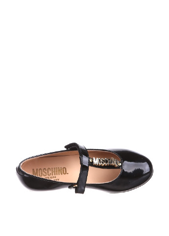Черные туфли на низком каблуке Moschino