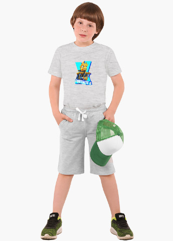 Світло-сіра демісезонна футболка дитяча фортнайт (fortnite) (9224-1196) MobiPrint