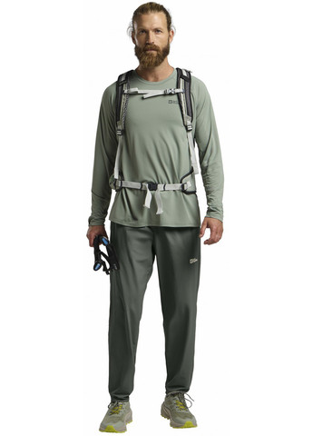 Хаки кэжуал, спортивные летние зауженные брюки Jack Wolfskin