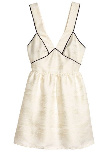 Молочна кежуал плаття, сукня кльош H&M з абстрактним візерунком