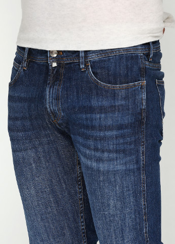 Темно-синие демисезонные слим джинсы Massimo Dutti