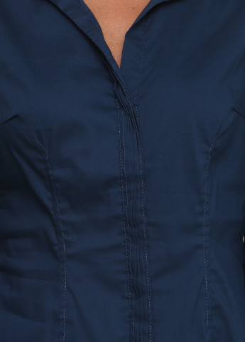 Синяя кэжуал рубашка однотонная Colours