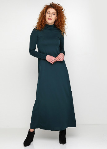Темно-бирюзовое кэжуал платье Gingier однотонное