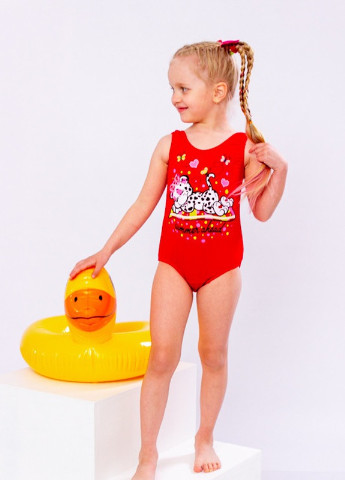 Красный летний купальник для девочки KINDER MODE