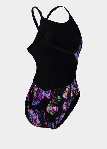 Чорний демісезонний купальник суцільний Arena ROSE TEXTURE SWIMSUIT XCROSS B