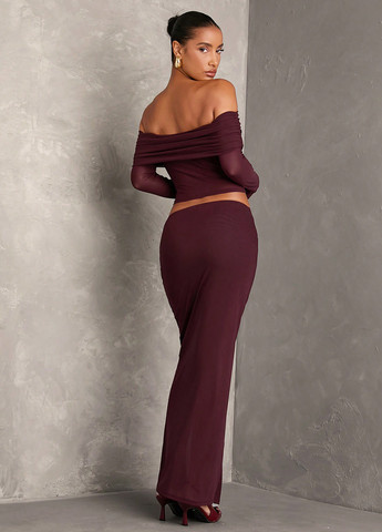 Коричневий демісезонний комплект (топ, спідниця) SHEIN