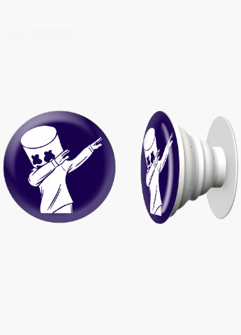 Попсокет (Popsockets) тримач для смартфону Маршмелло Фортнайт (Marshmello Fortnite) (8754-1330) Чорний MobiPrint (216748259)