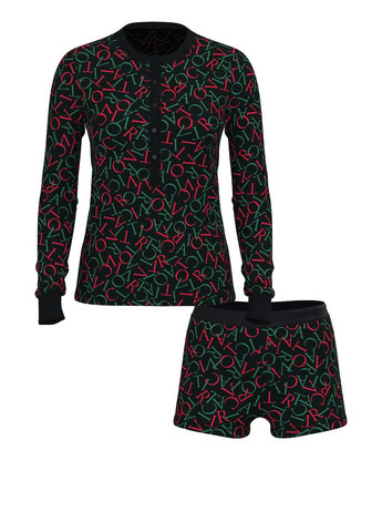 Черная всесезон пижама (лонгслив, шорты) лонгслив + шорты Victoria's Secret