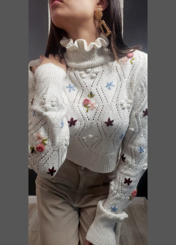 Молочный зимний свитер джемпер Robin
