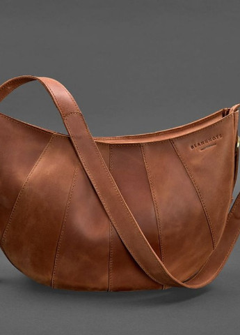 Шкіряна жіноча сумка Круассан світло-коричнева BlankNote (235752965)