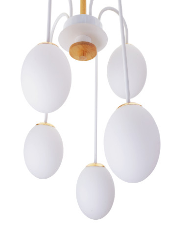 Люстра білого кольору на 5 лампочок BR-01 608S/5 E27 Wood/WH Brille (247209194)