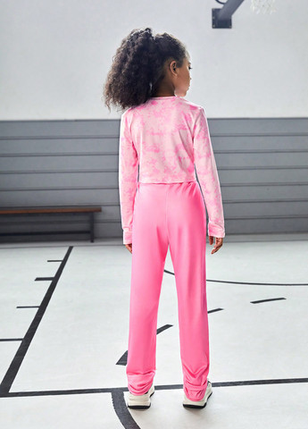 Розовый демисезонный костюм (лонгслив, брюки) брючный SHEIN
