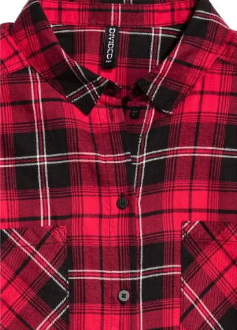 Красная кэжуал рубашка однотонная H&M