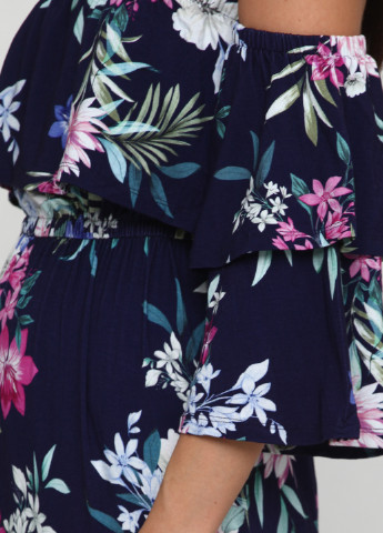 Комбинированное кэжуал платье с открытыми плечами By Very с цветочным принтом