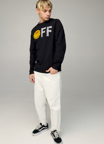 Чорний світшот чоловічий basic /no flis/ YAPPI малюнок (251424259)