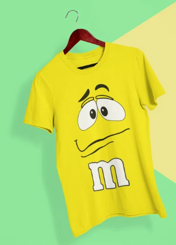 Подарунковий жіночий набір. Футболка жовта з принтом "M&M's", шкарпетки з принтом "M&M's" Maybel - (252657879)