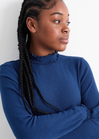 Синяя однотонная блузка C&A демисезонная