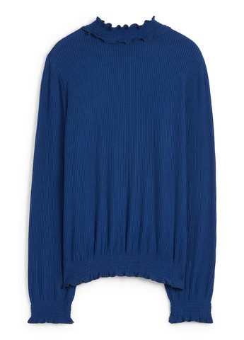 Синяя однотонная блузка C&A демисезонная