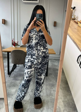 Чорна всесезон піжама (сорочка, шорти, штани) сорочка + шорти + брюки Fashion