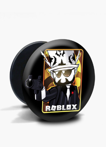 Попсокет (Popsockets) тримач для смартфону Роблокс (Roblox) (8754-1222) Чорний MobiPrint (216748291)