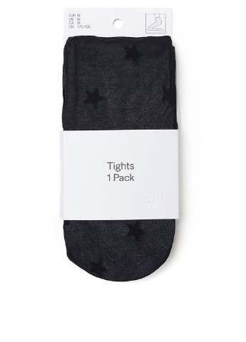 Колготки H&M без ущільненого носка зірки чорні повсякденні