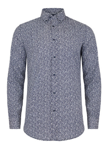 Темно-синяя кэжуал рубашка с абстрактным узором Pako Lorente