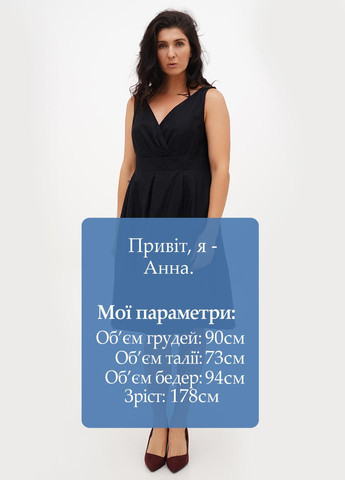 Чорна кежуал сукня кльош, на запах Lands'end однотонна