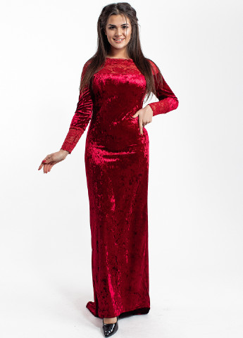 Красное вечернее платье футляр Modna Anka однотонное