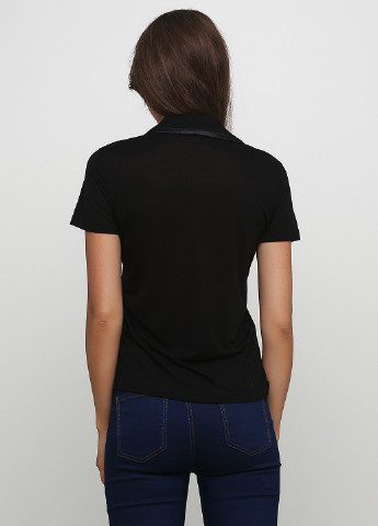 Черная женская футболка-поло Richmond X однотонная