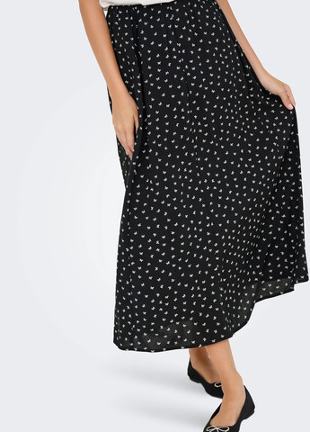 Черная кэжуал цветочной расцветки юбка Only