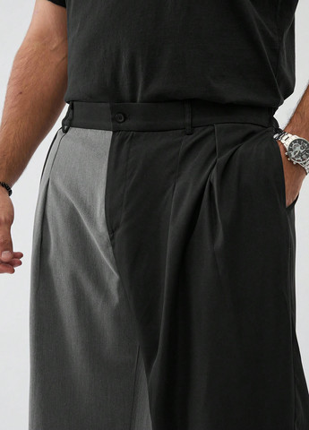 Комбинированные кэжуал демисезонные прямые брюки SHEIN