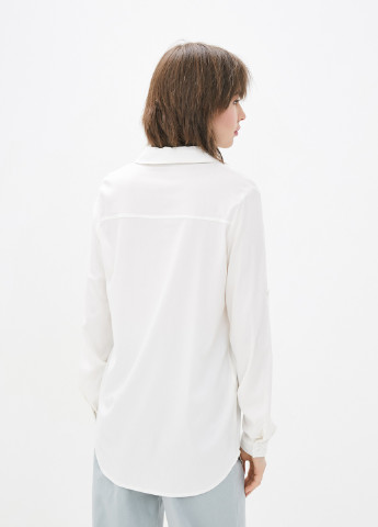 Белая кэжуал рубашка однотонная DANNA