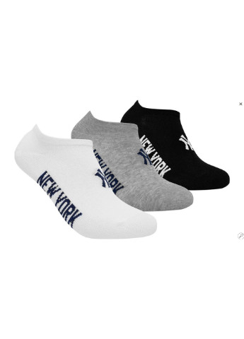Шкарпетки Sneaker 3-pack black/white/gray New York Yankees (253684080)