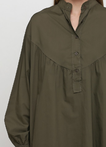 Оливковое (хаки) кэжуал платье рубашка Made in Italy однотонное