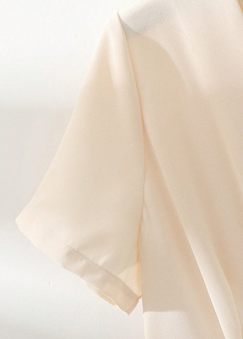 Кремовое вечернее, кэжуал платье с юбкой-солнце, на запах SHEIN однотонное